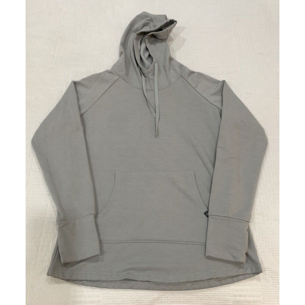 Free Fly Womens M Gray Bamboo Heritage Fleece Pullover Hoodie Sweatshirt